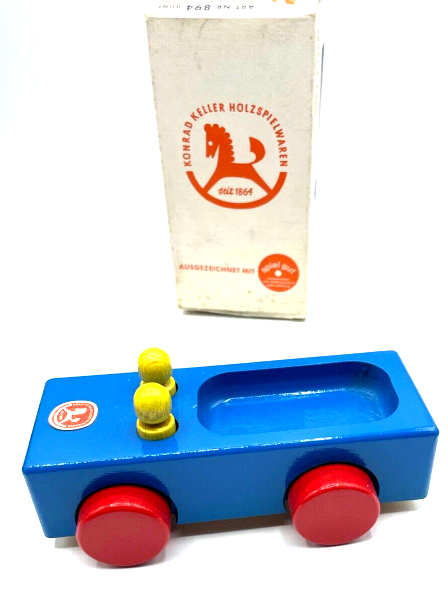 Vintage spiel gut Holzspielzeug PKW 894 Konrad Keller KG Göppingen ovp unbenutzt0