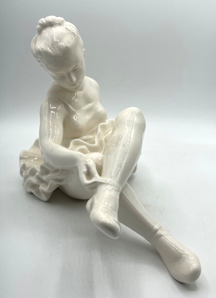 Dachbodenfund gr. alte Keramik Ballerina Figur Ballett Tänzerin anmutige Plastik0