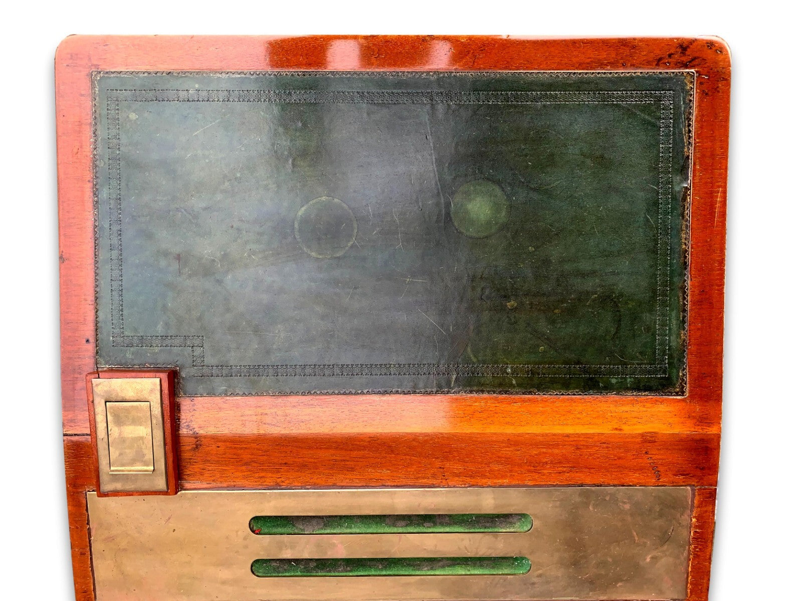 seltener Schreibtisch Doppel Sekretär - ca. 1890-1910 - Messing - Tintenfass7