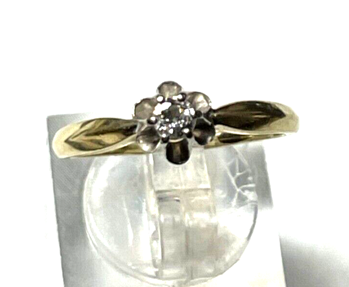 585 Gold 14 K Ring Vorsteckring Brillant 0,15 ct Ø 18,4 mm RG 58 Juwelier gepfl2