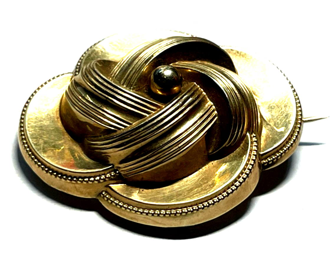Antik Biedermeier große 8 K Gold 333 Brosche oder Anhänger hohl Echtgold geprüft2