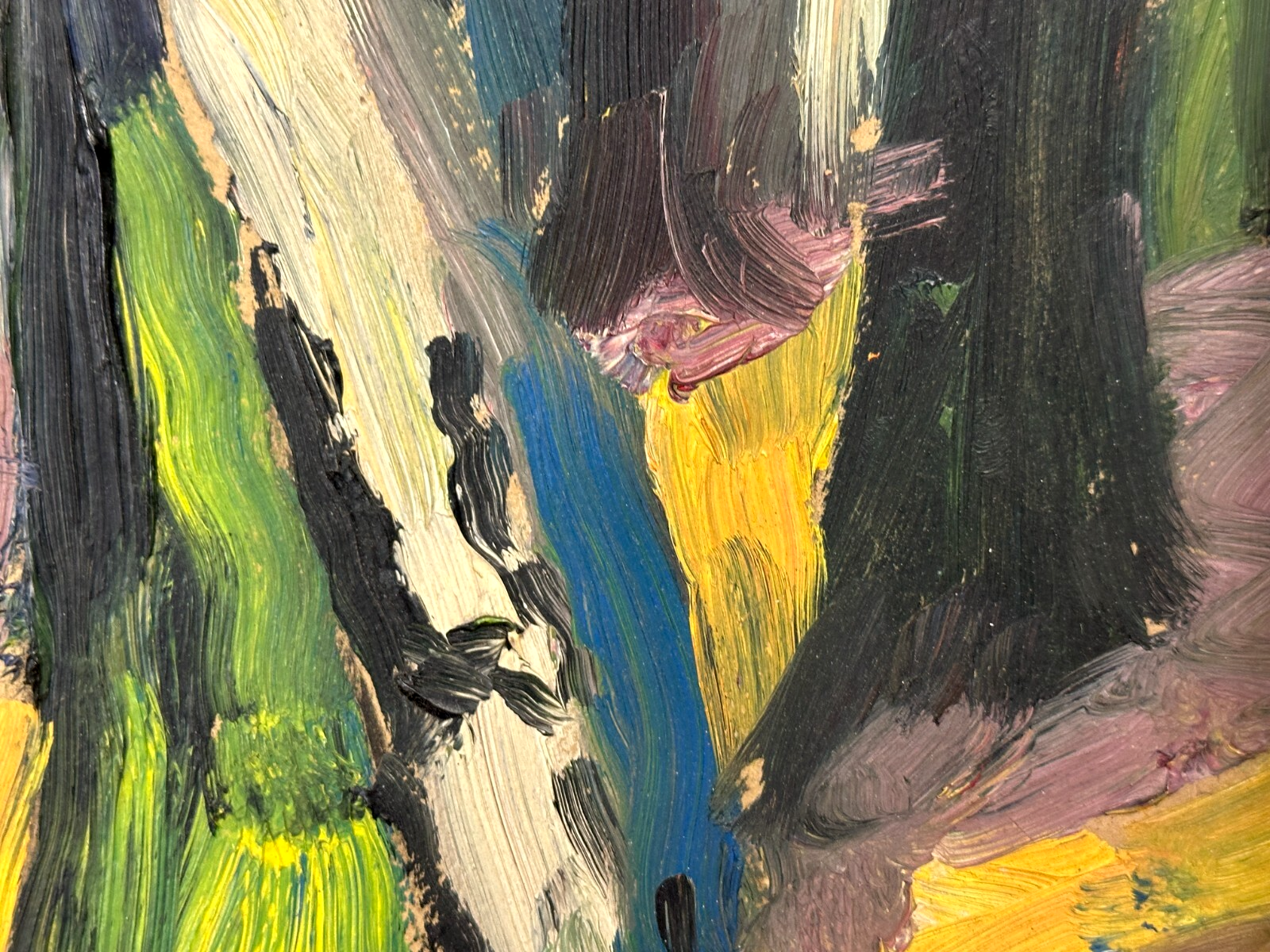 Johannes Sack 1890-1958 - Expressionistisches Waldstück – Öl auf Karton signiert8