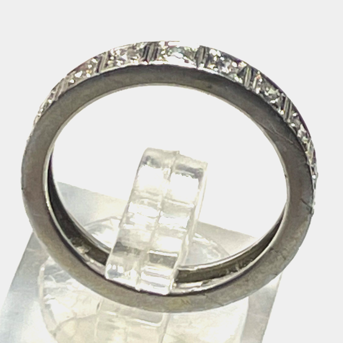 Solider Weißgold 585 Gold 14 K Ring Memoire Brillanten 1,0ct. Ø 16,5 mm RG 526