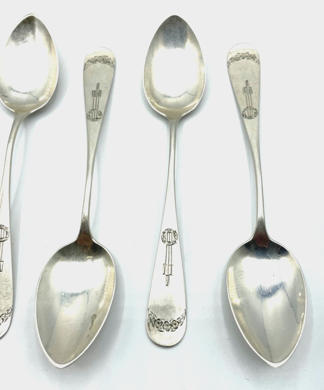 Antik M. Hoffmann 800 Silber Kaffeelöffel Teelöffel Set 6 Stück Jugendstil Dekor3