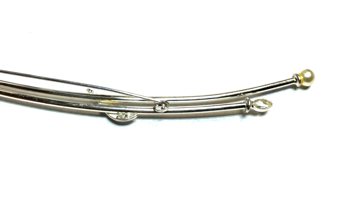 K&L 925 Sterling mega große + moderne Design Anstecknadel 12,5 cm lang gepflegt12