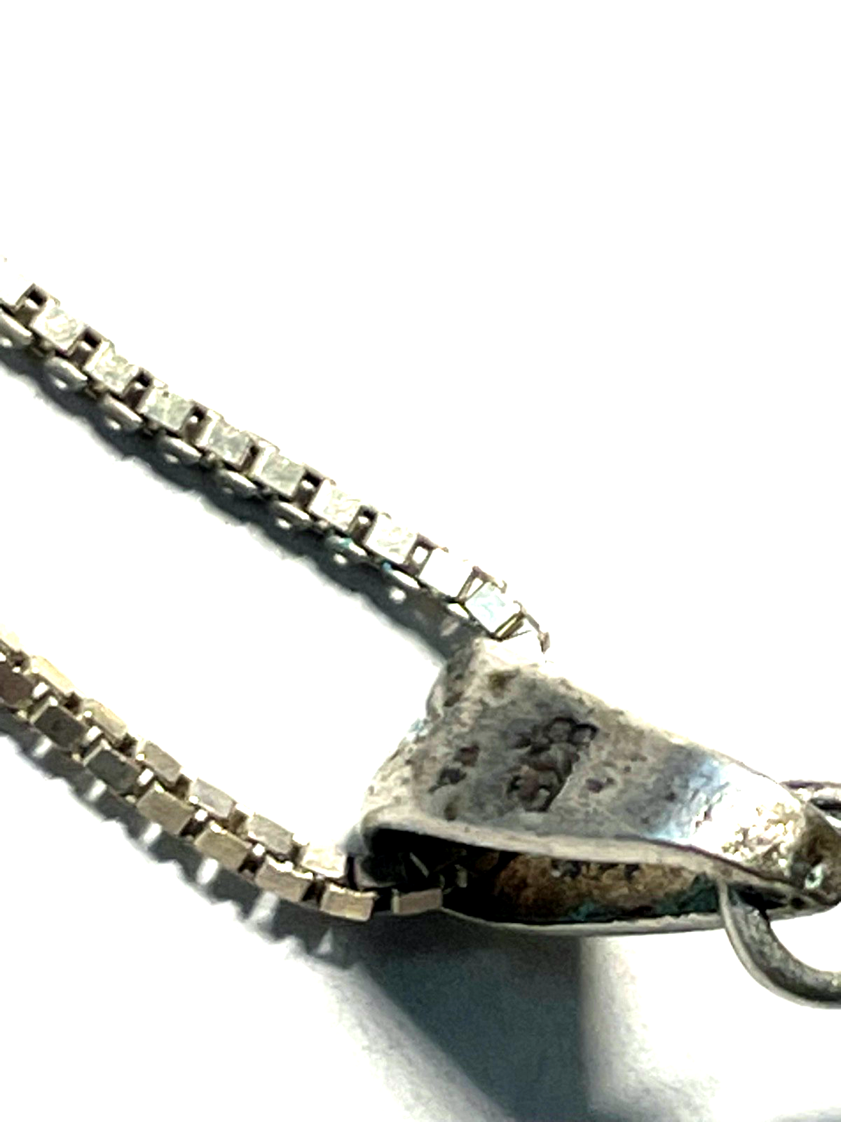 Vintage 50 cm FBM Sterling Venezianerkette Blautopas Topas Anhänger Handarbeit3