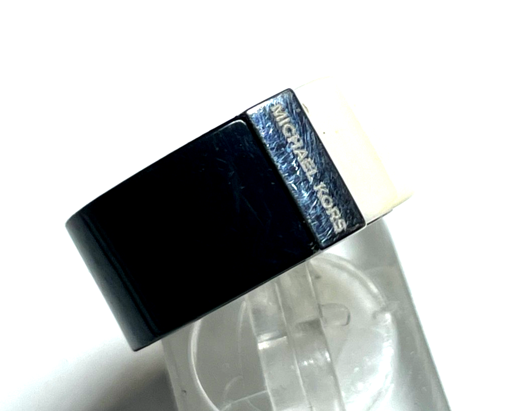 Michael Kors Steel Ring mit Schwarz/Elfenbein farbigem Einsatz RG 53 Ø 17 mm5