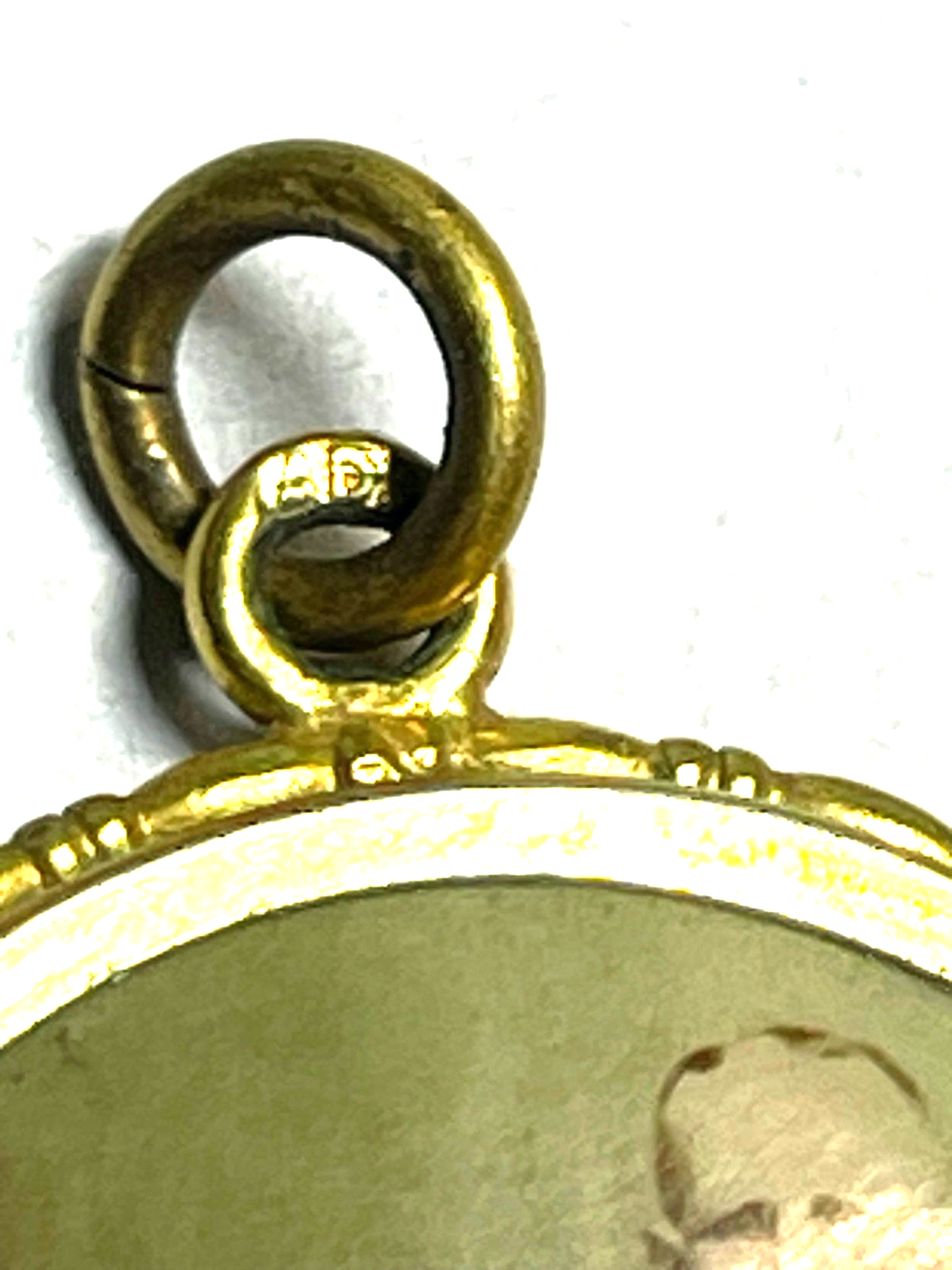 Antik Foto Anhänger Ehepaar Golddouble Fotorahmen um 1900 L 34 mm Ø 27 mm8