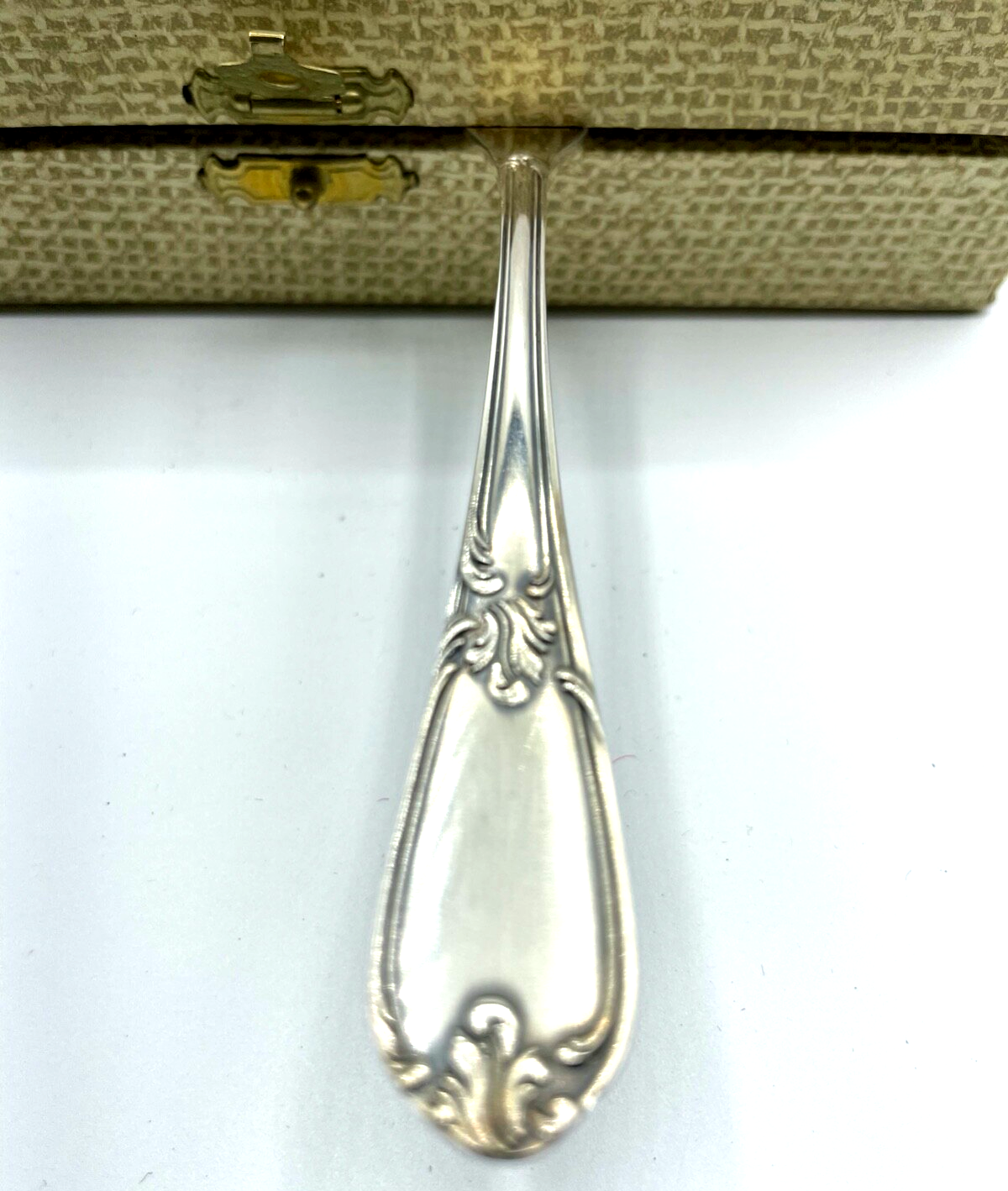 Antik 12 x Cocktail oder Dessert Gabel Brionett François orig. Etui versilbert1