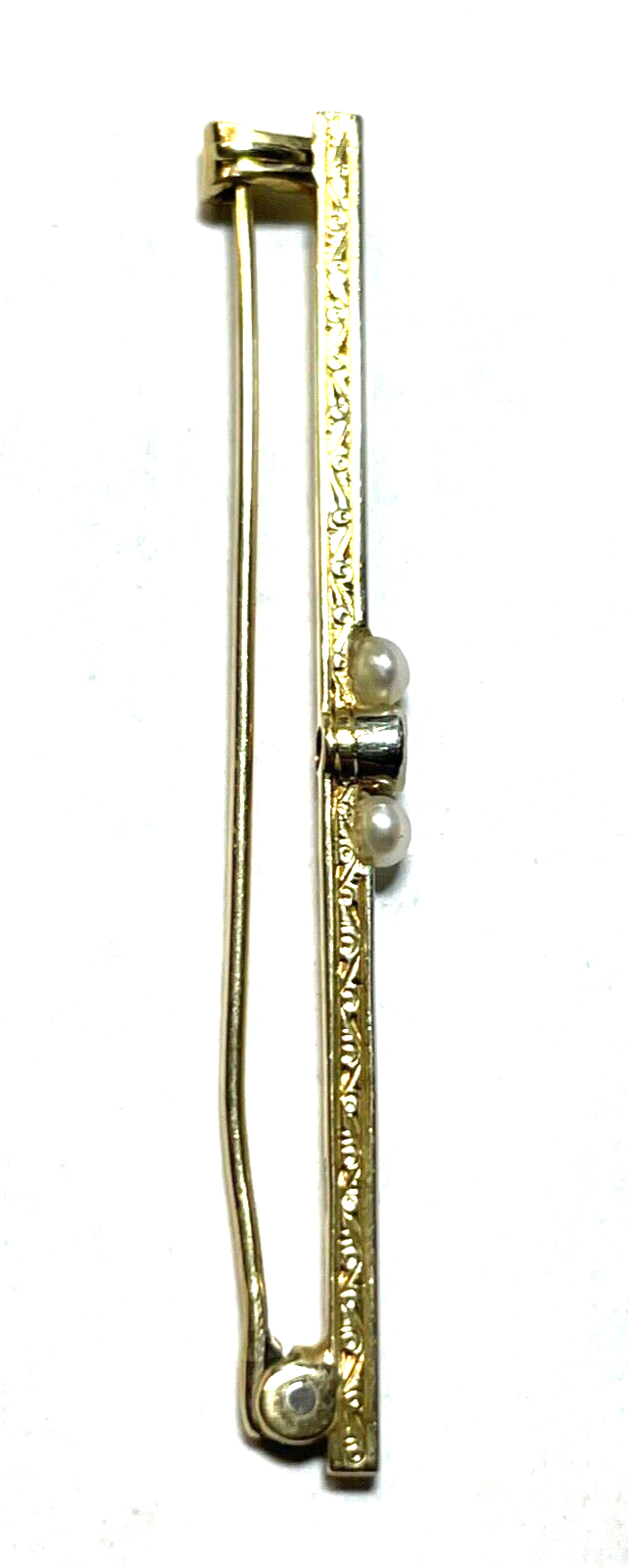Art Déco 585 Gold 14 K Gold Brosche Nadel Stabbrosche 1 Brillant 2x Orientperle8