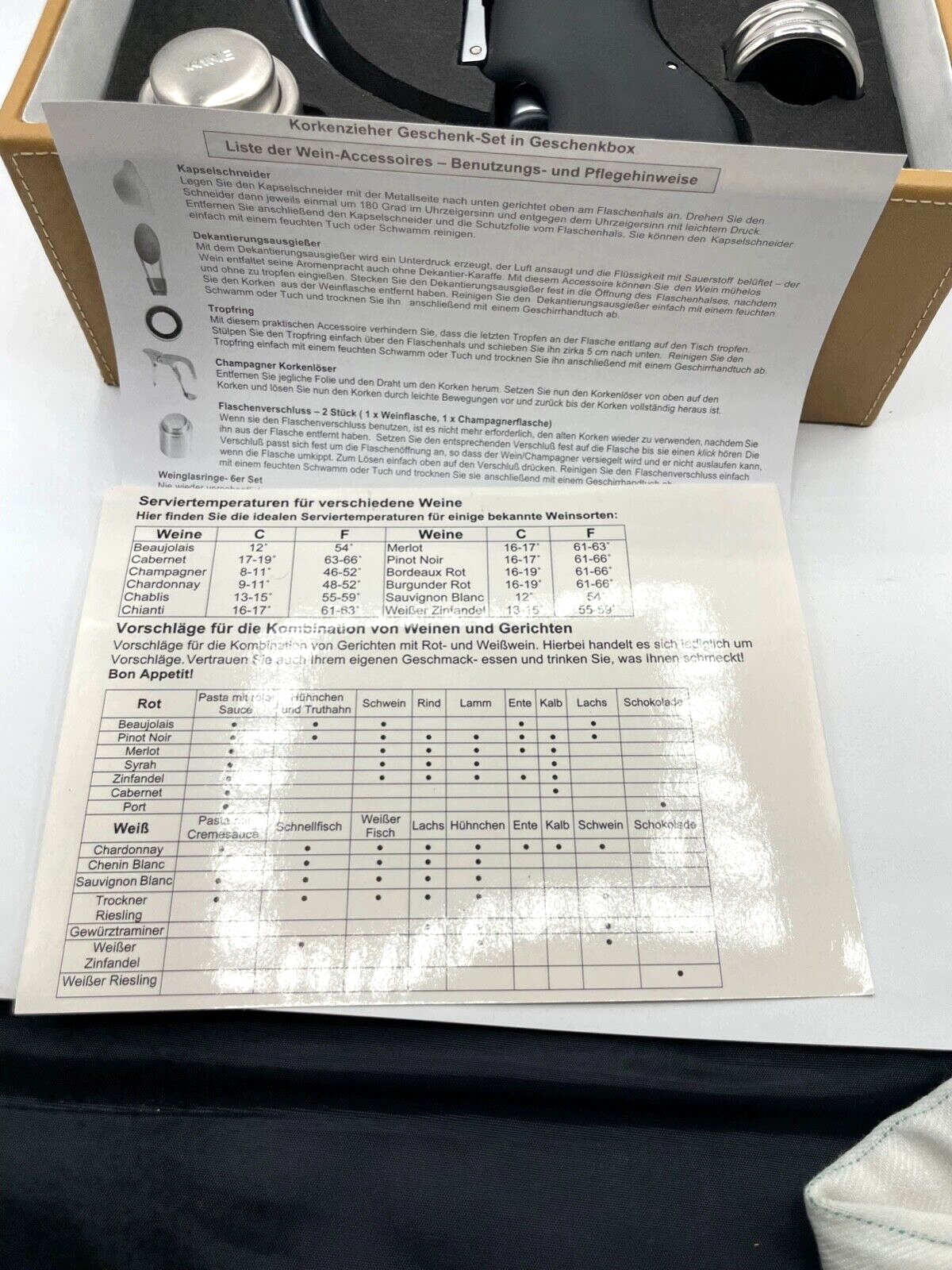 Neuwertiges mehrteiliges Korkenzieher Geschenkset original Geschenkbox s. Fotos4