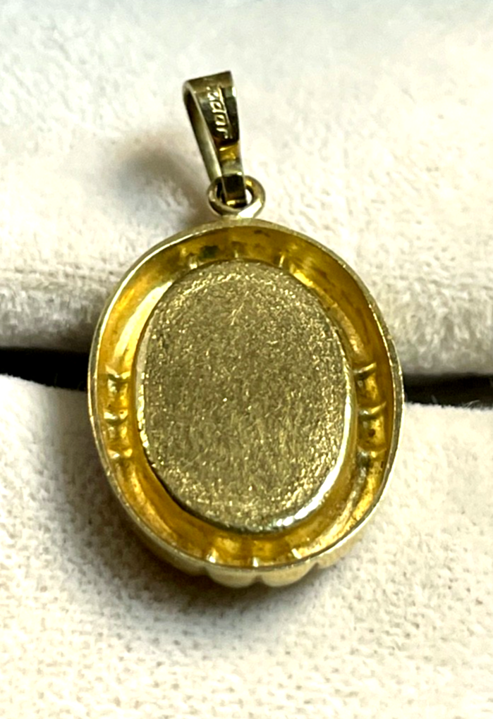 Vintage 333 Gold 8 K Gelbgold Anhänger Cameo Gemme Muschelgemme Porträt gepfl.3