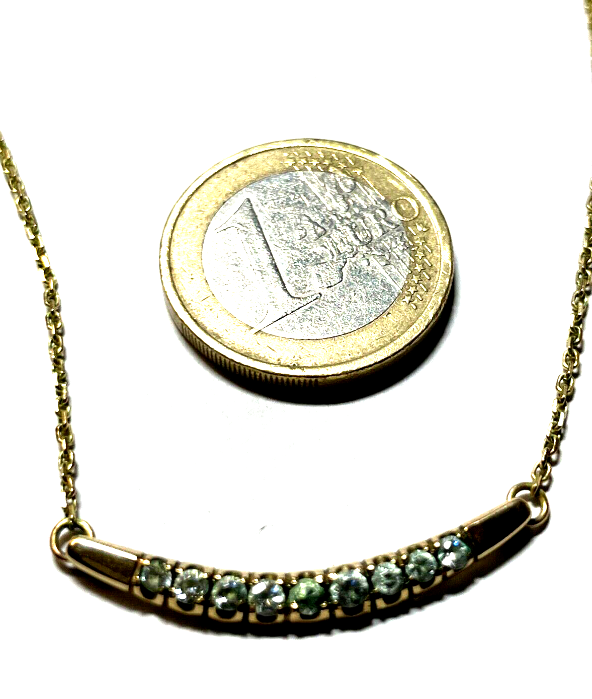 333 Gold 8 K Halskette Collier 9 Weißtopas Juwelier zeitloser Chic L 41 cm2