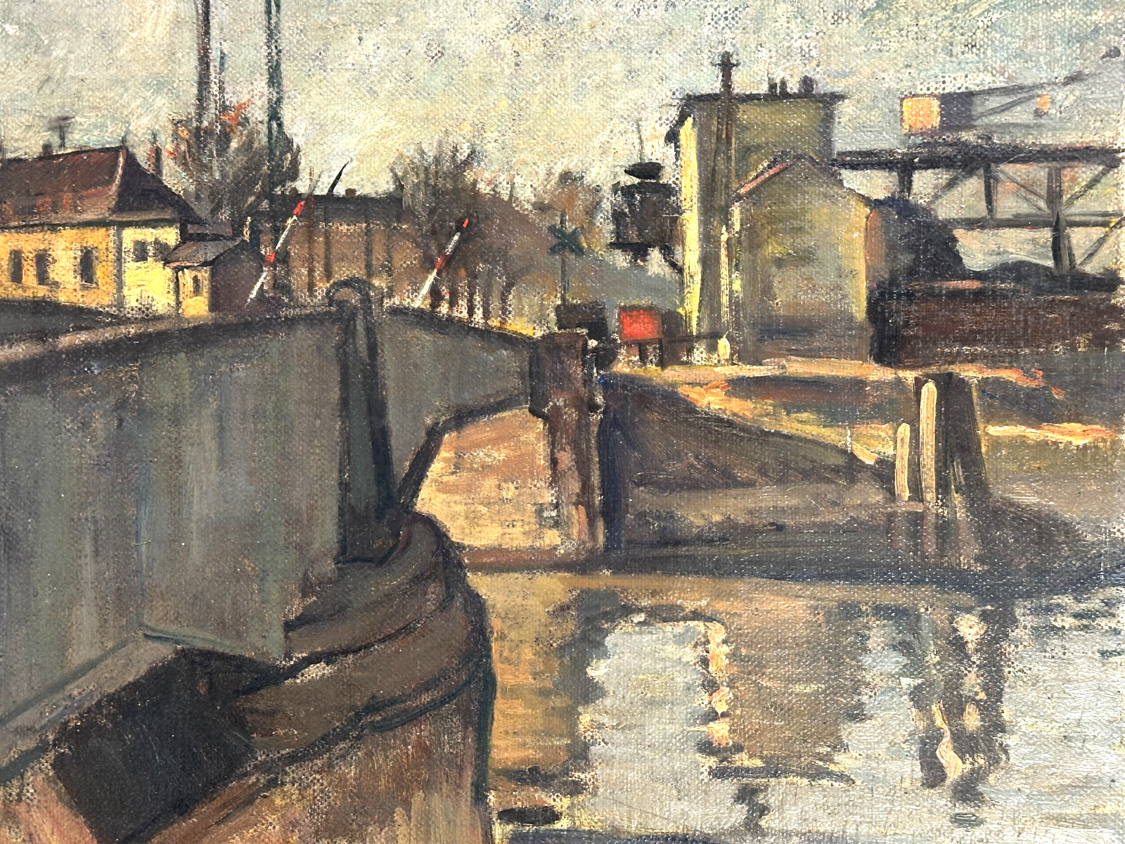 Georg Merkel 1881-1971 – Industriekanal – Öl auf Masonit - signiert - gerahmt1