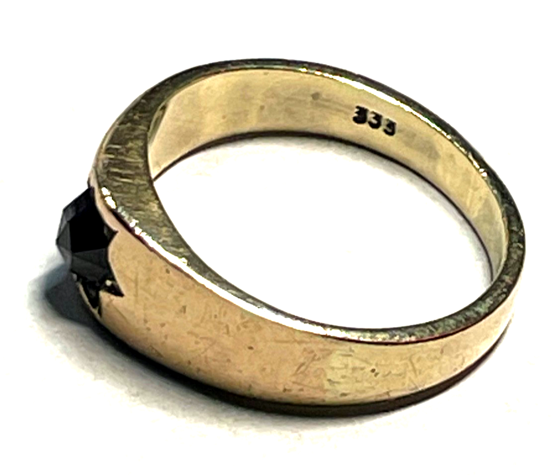 Solider 333 Gold 8 K antik Ring Rotgold Granat RG 54 Ø 17,2 mm massiv Juwelier7