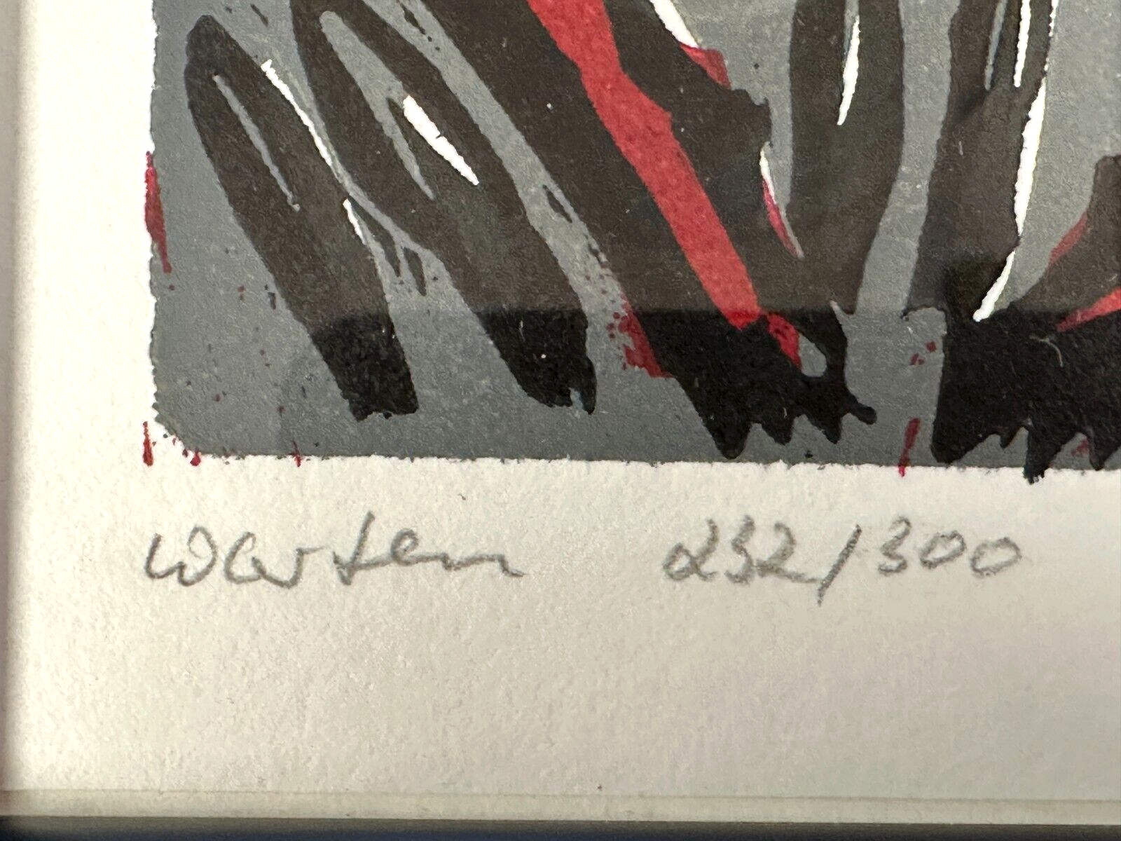 Klaus Süß - Linolschnitt - Titel 'Warten' - nummeriert 232/300 - signiert - 19992