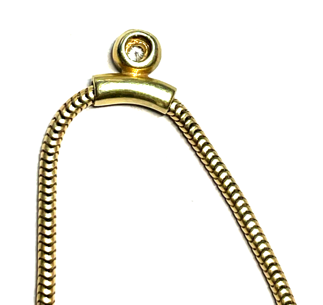 585 Gold Schlangenkette 45 cm + Gleiter Anhänger 0,1 ct. Brillant Juwelier gepfl5