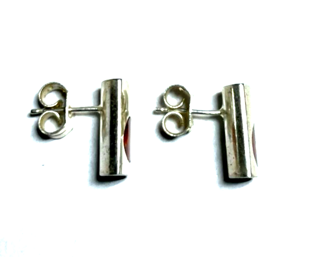 Massive 925 Silber Design Ohrstecker modern mit Bernstein sehr gepflegt Juwelier4