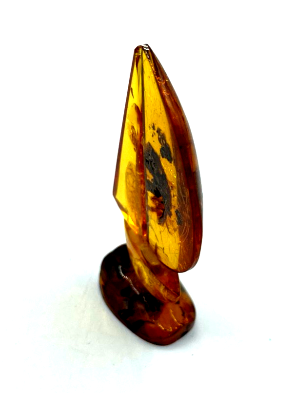 Antik figürliche Natur Bernstein Miniatur Segelschiff Handarbeit H 6,6 b 3,5 cm6