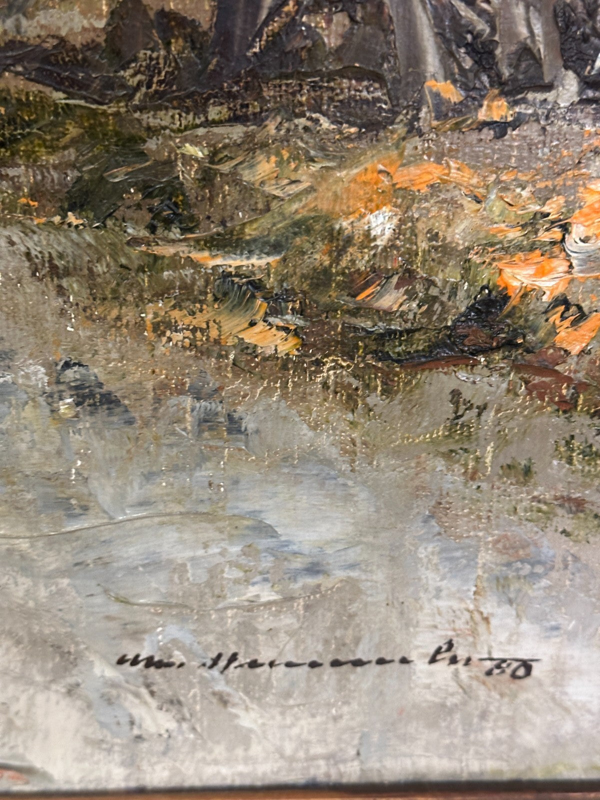 Christian Stemmeler - Landschaftsgemälde mit Gehöft - Impressionismus - signiert12