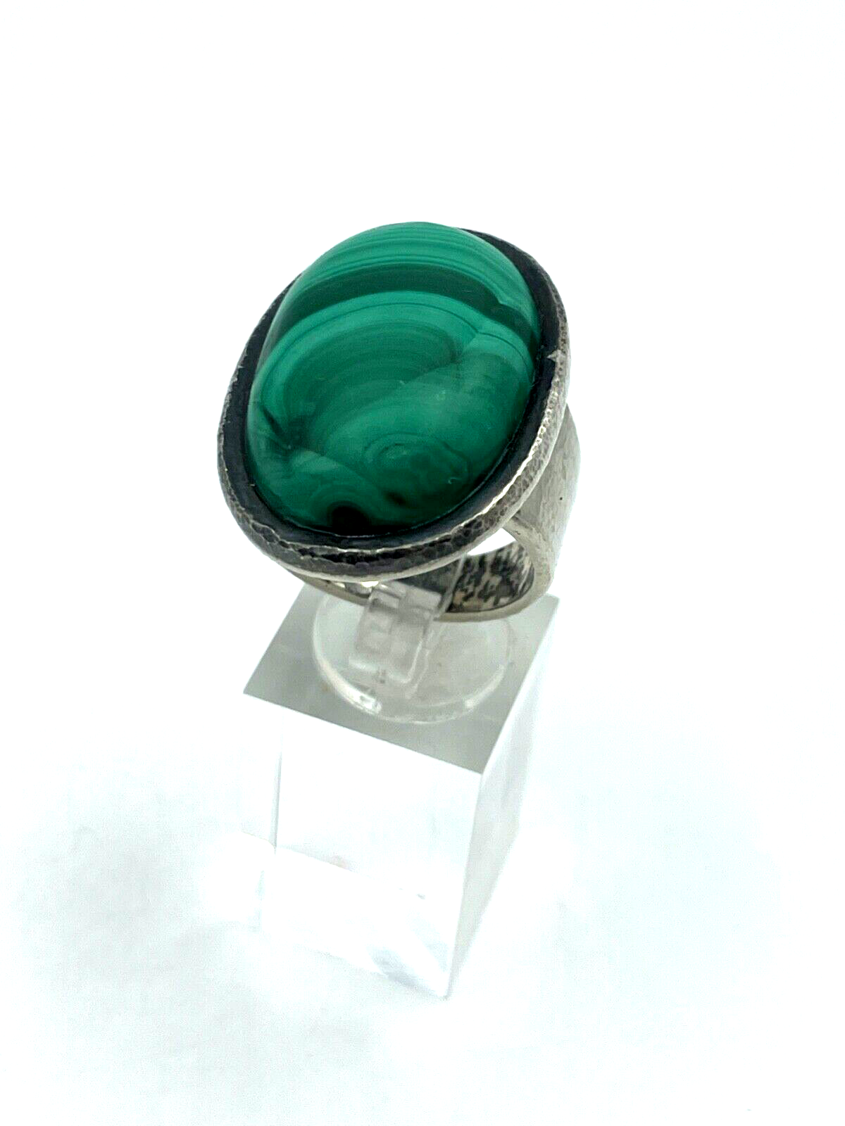 Solider 925 Silber Ring Malachit massiv 27 Gramm unisex Ø 18mm RG 57 Handarbeit0