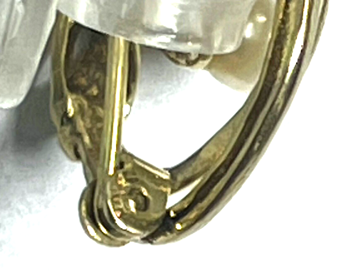 333 Gold 8 K Gelbgold runde klassische Brosche Anstecknadel mit Akoya Perle10