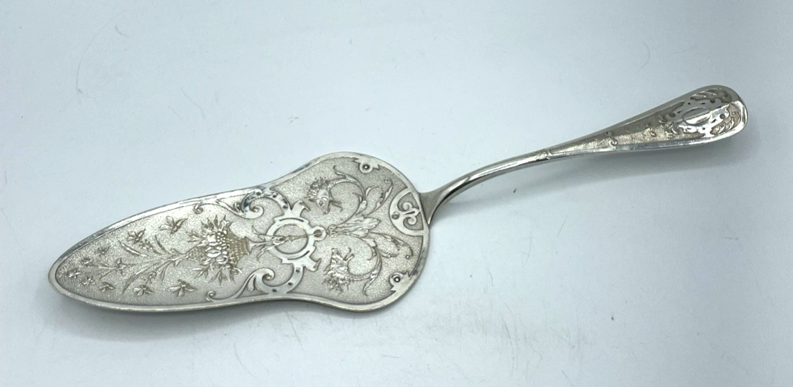 Antik WMF gr. Historismus Vorleger Tortenheber Pastetenheber versilbert L 27 cm1