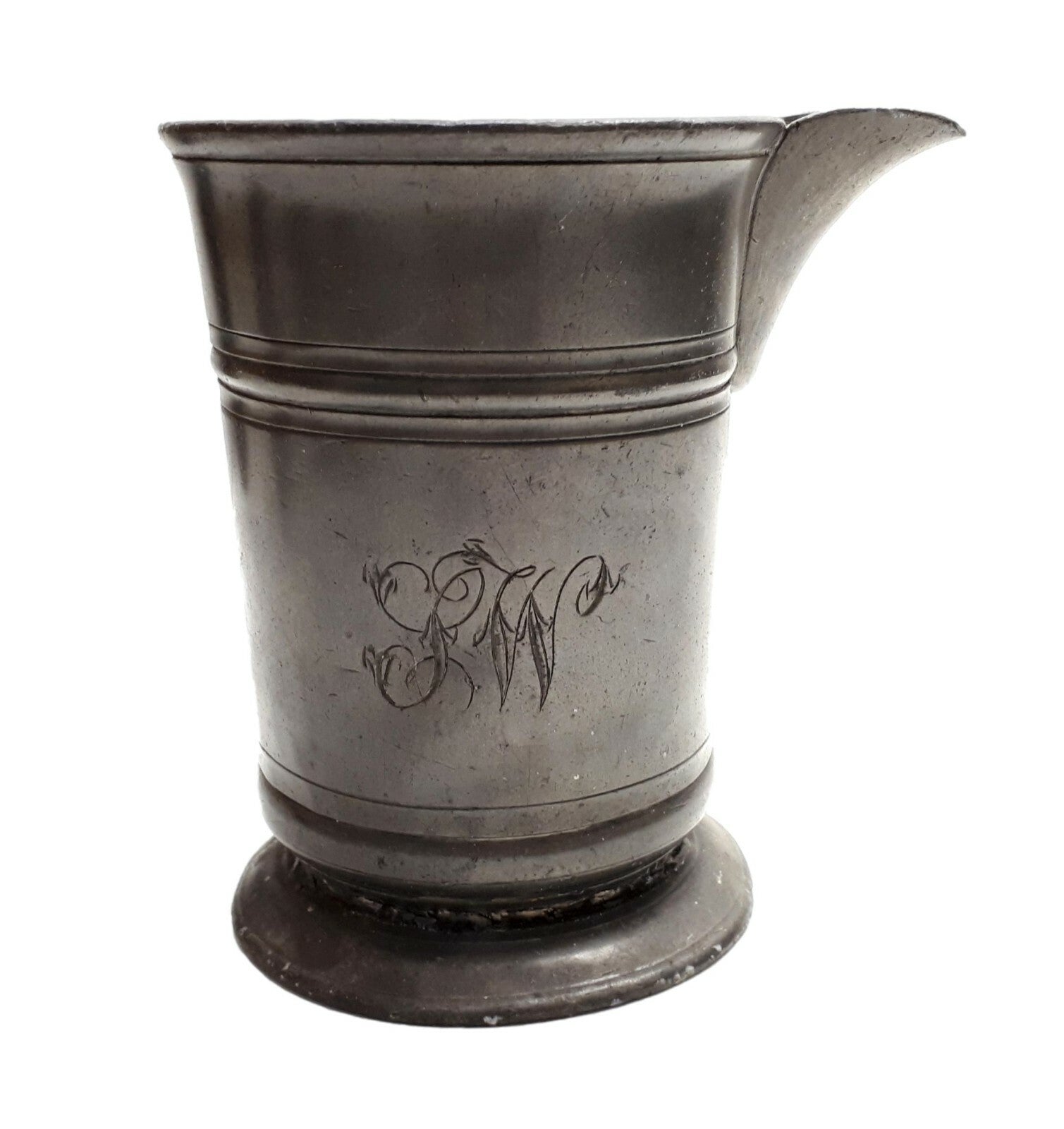 Ausschankgefäß Zinn - England London 1850 - Punziert - Monogramm graviert - 1L4