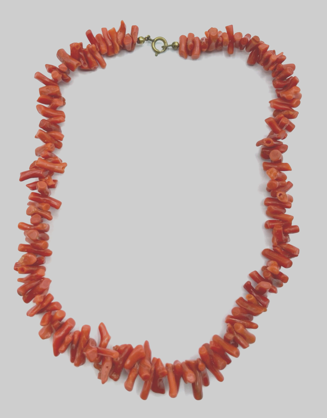 Vintage Korallenkette Stäbchen Koralle Collier L 40,5 cm Lachsfarbig B 15 mm4