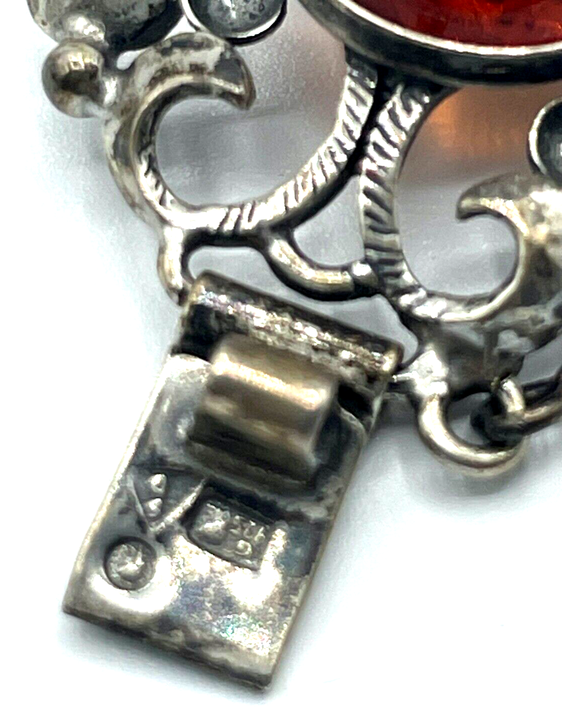 Stattliches altes Georg Kramer Fischland Armband 925 Silber + Bernstein5