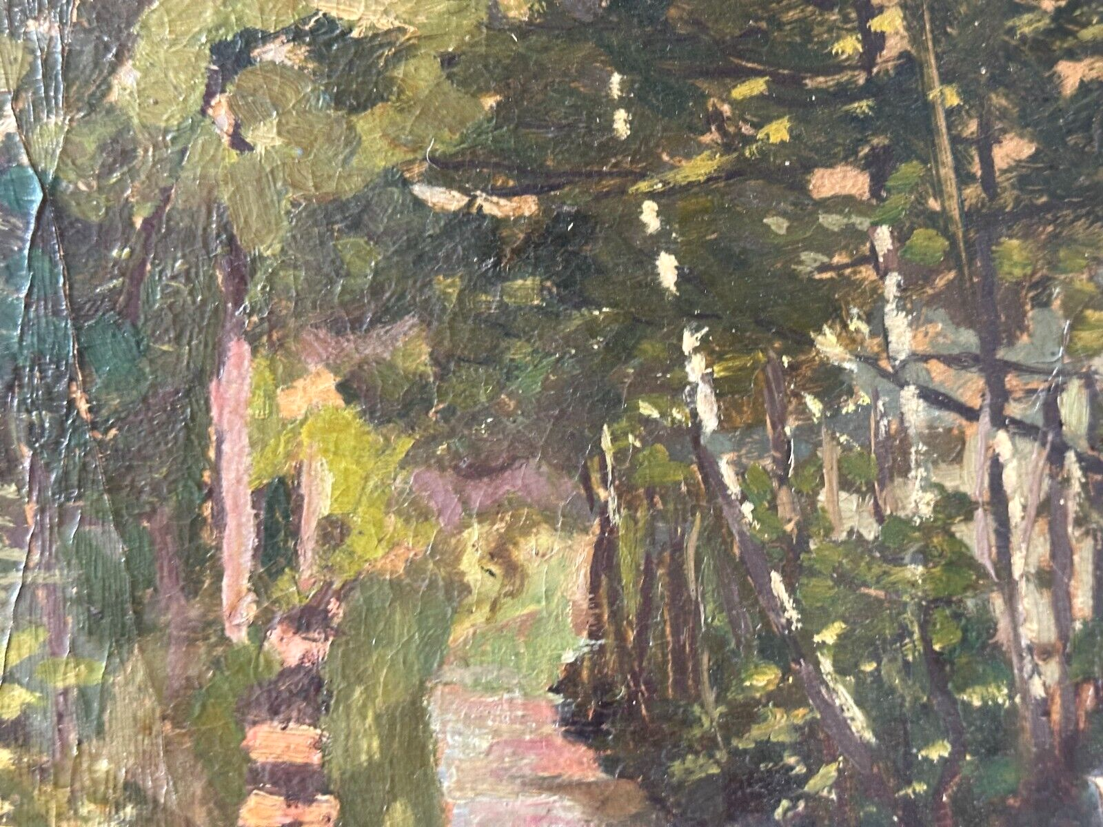 Öl auf Karton - Stadt Dorfansicht - Monogramm K.F. Karl Fürst gerahmt - signiert5