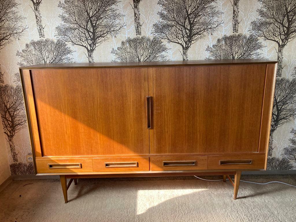 dänischer Rollladenschrank Aktenschrank - Teak - 60er Jahre - unrestauriert0