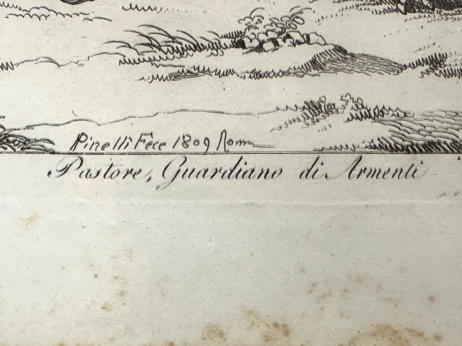 Bartolomeo Pinelli 1809 – Originalradierung „Pastore, Guardiano di Armenti"9