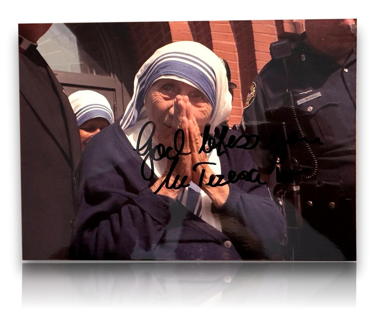 Mutter Teresa - Original Autogramm - signierte Fotografie 1997 - Zertifikat0