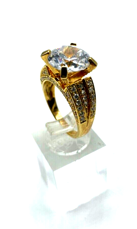 Mega Statement 925 Silber Ring Zirkonia Feuer Ø 12 mm RG 60 Ø 19 mm Cocktail1