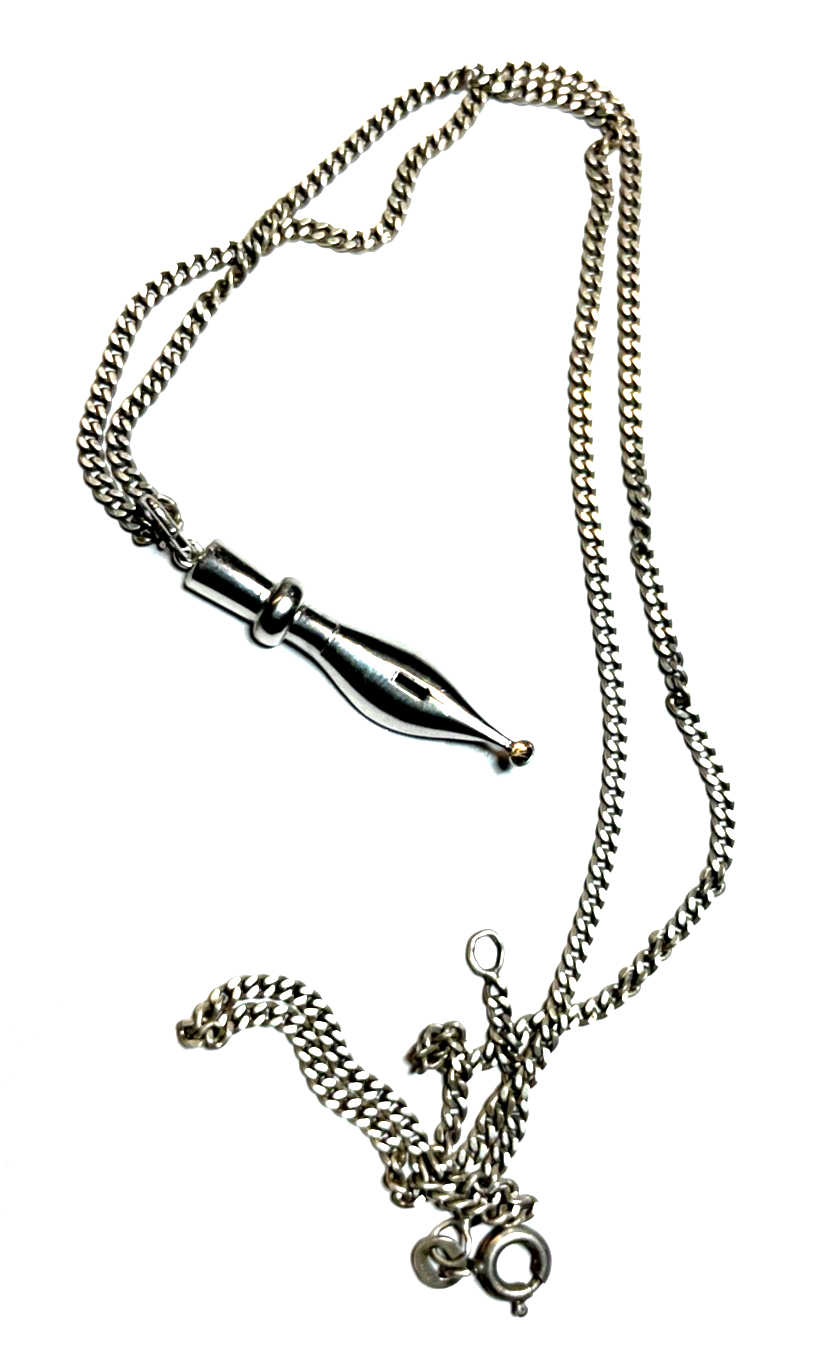 835 Silber Poet Feder Schreibfeder Anhänger an 925 FBM Panzerkette 51 cm unisex0