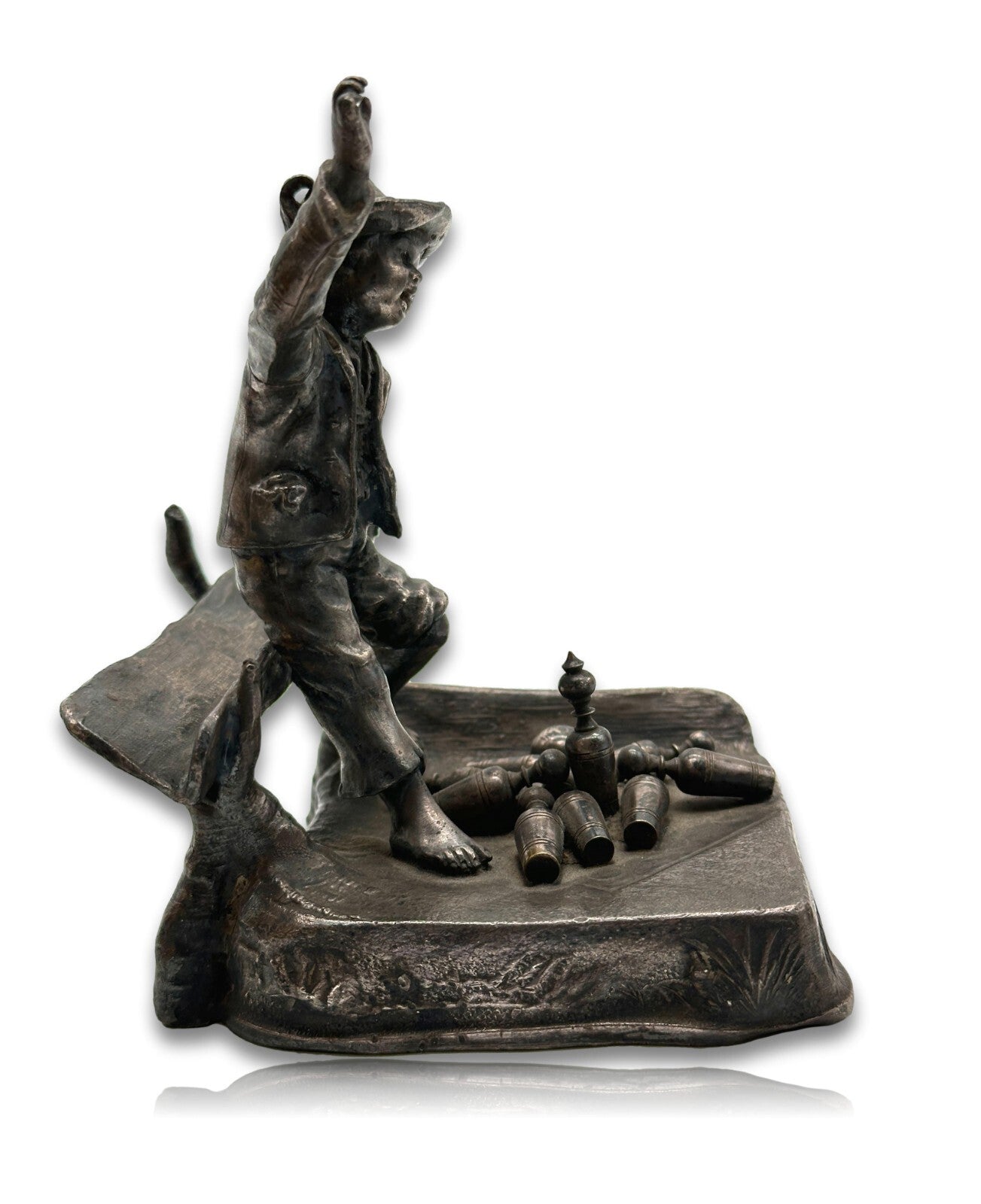 WMF 1886-1903 - Kegelbub Kegelaufsteller - figürlicher  Kegelpreis - patiniert14