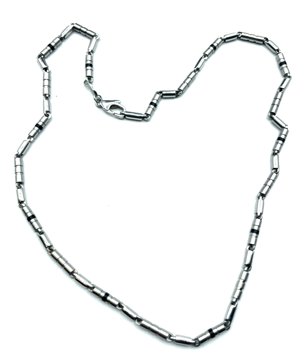 Unisex FOSSIL Edelstahl Kette L 52,5 cm B 3,5 mm Dekor Halskette wie neu3