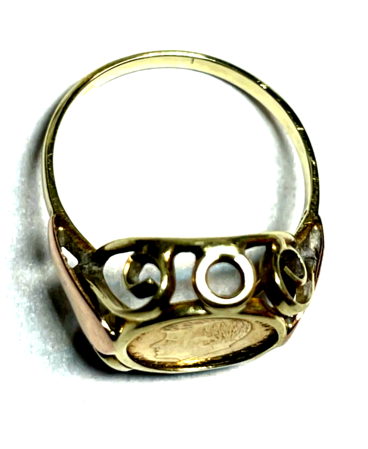 Vintage 585 Gold 14 K Münzring Kennedy Ø 16,9 mm RG 53 Juwelier Qualität gepfl.3