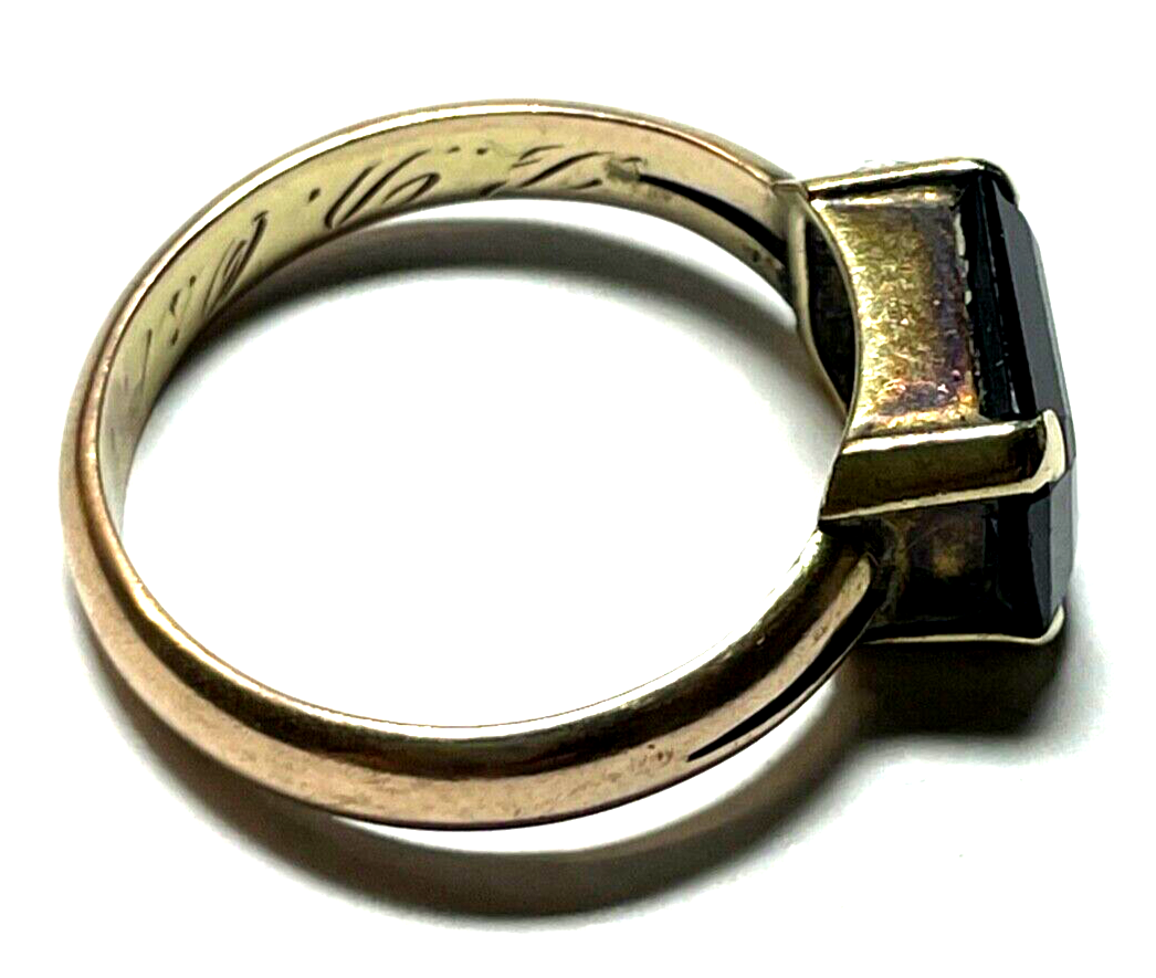 Antik 333 Gold 8 K Ring dunkel roter Granat Ø 20 mm RG 63 solide Qualität10