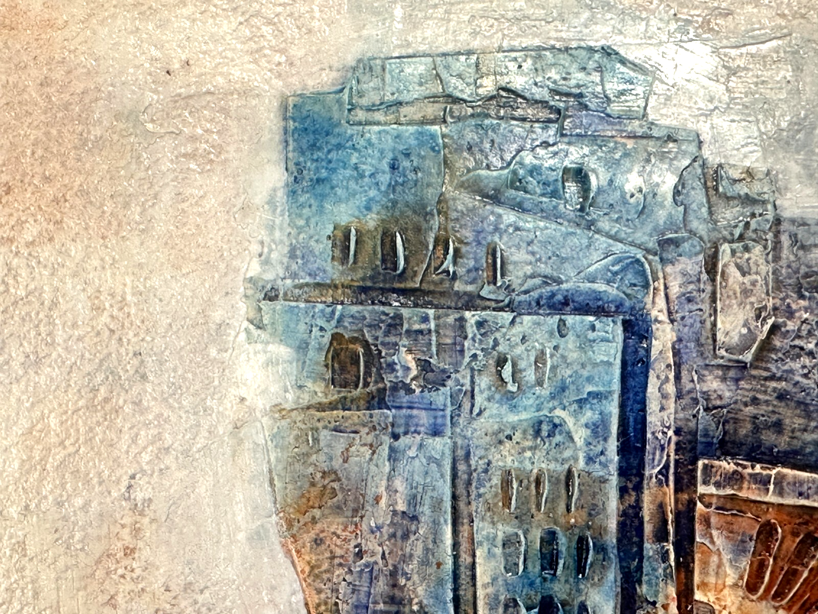 Jesus Iraizoz - Mixed Media - Abstrakte Komposition Ölfarbe - signiert  gerahmt12