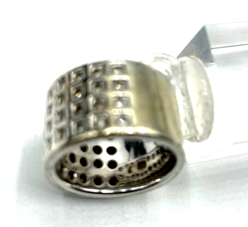 925 Silber Ring Silberring Bandring üppiger Zirkonia Besatz Ø 17,8mm RG56 massiv4