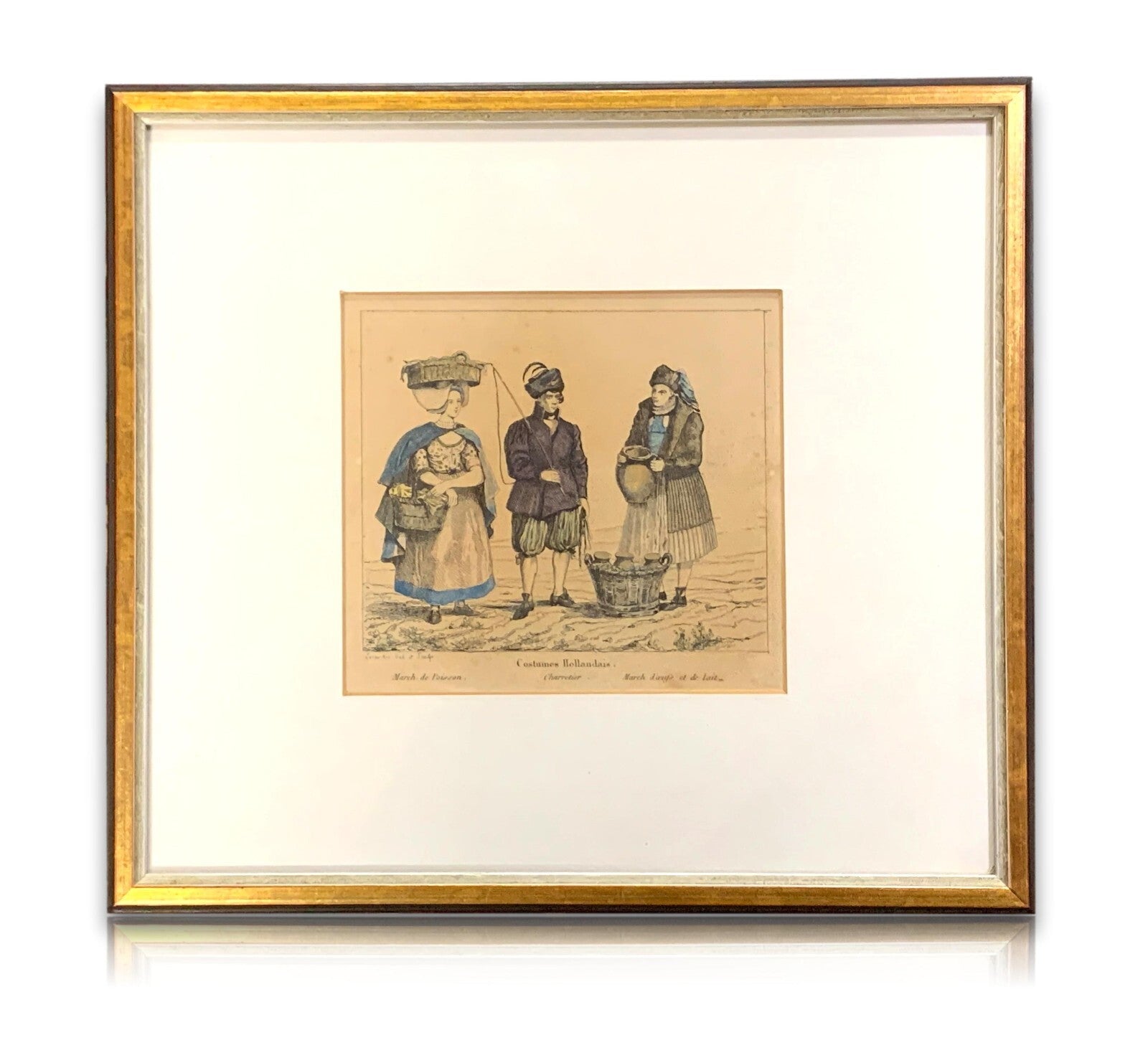 Alexandre Lacauchie - Kupferstich koloriert - historische Trachten Holland 18300