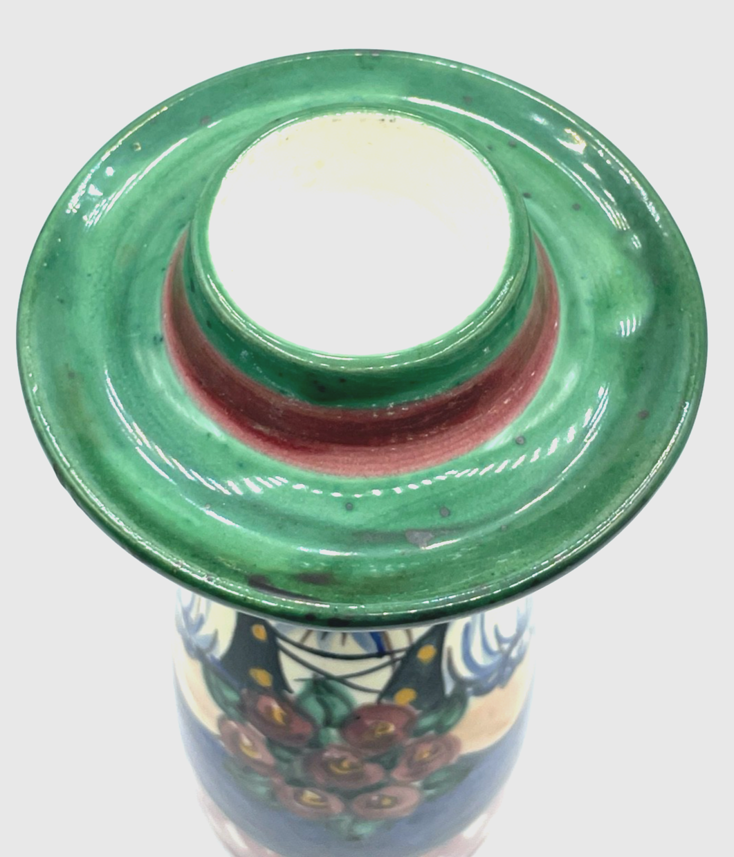 Vintage Art Pottery Kerzenhalter Leuchter Frau in Tracht Handbemalt H 21 cm2