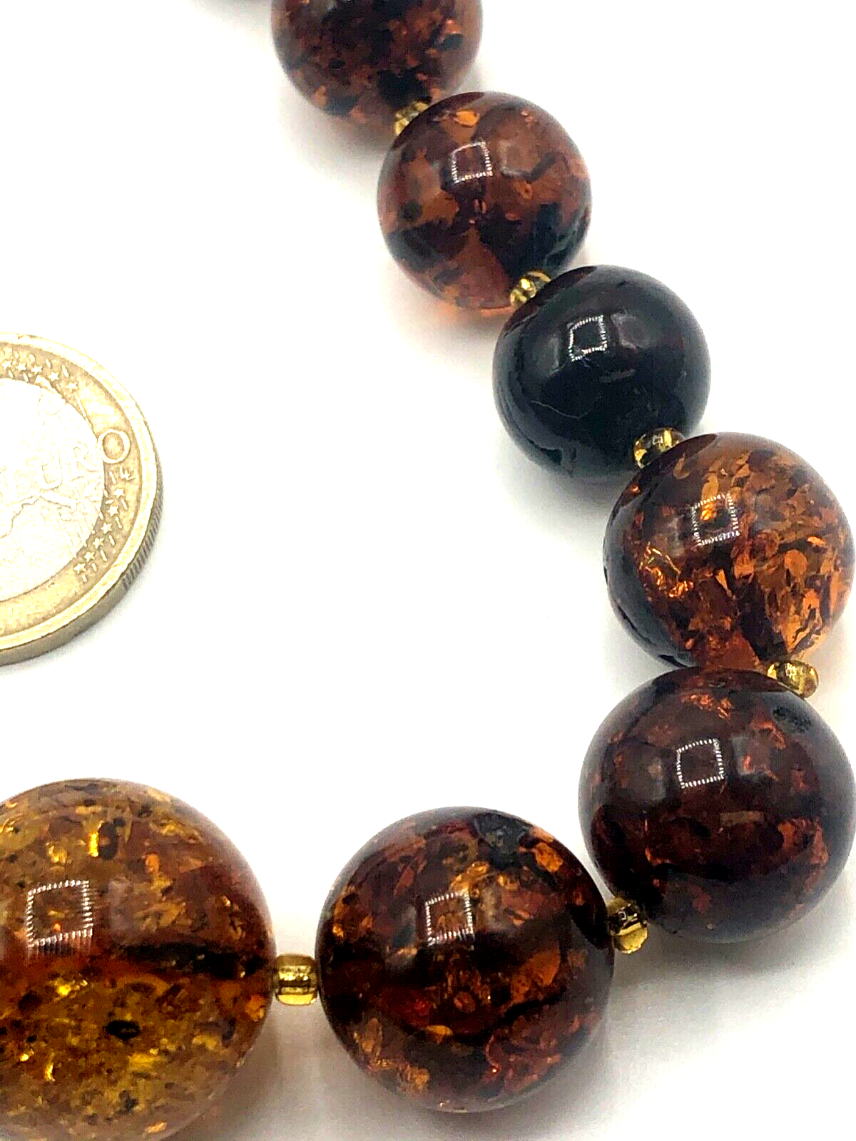Vintage stattliche Bernstein Kette Inklusen amber necklace 49,61 Gramm L 58cm9