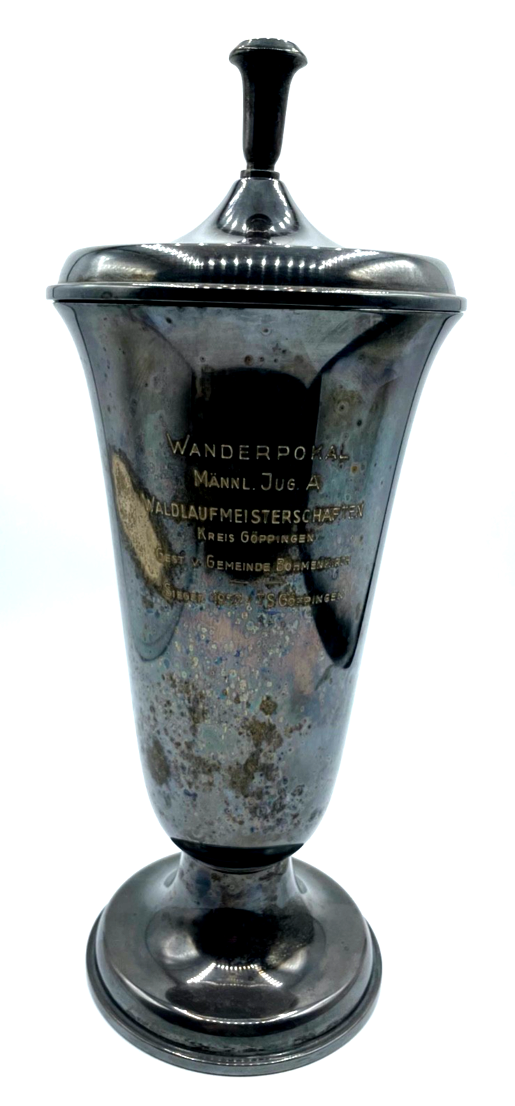 WMF versilbert Wanderpokal Sieger 1957 Waldlaufmeisterschaft TS Göppingen H 33cm8
