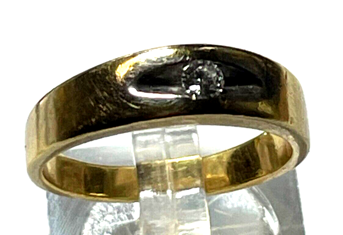 Massiver 750 Gold 18K Ring Solitär Brillant 0,1ct RG 54 Juwelier 6 Gramm gepfl.4