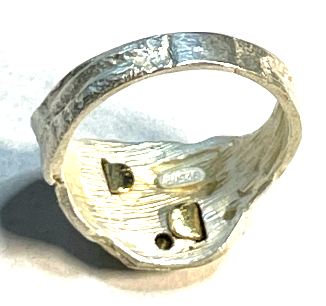 Solider 925 MP Silber Ring Ø 18,1 mm RG 57  Bandring teilvergoldet Handarbeit2