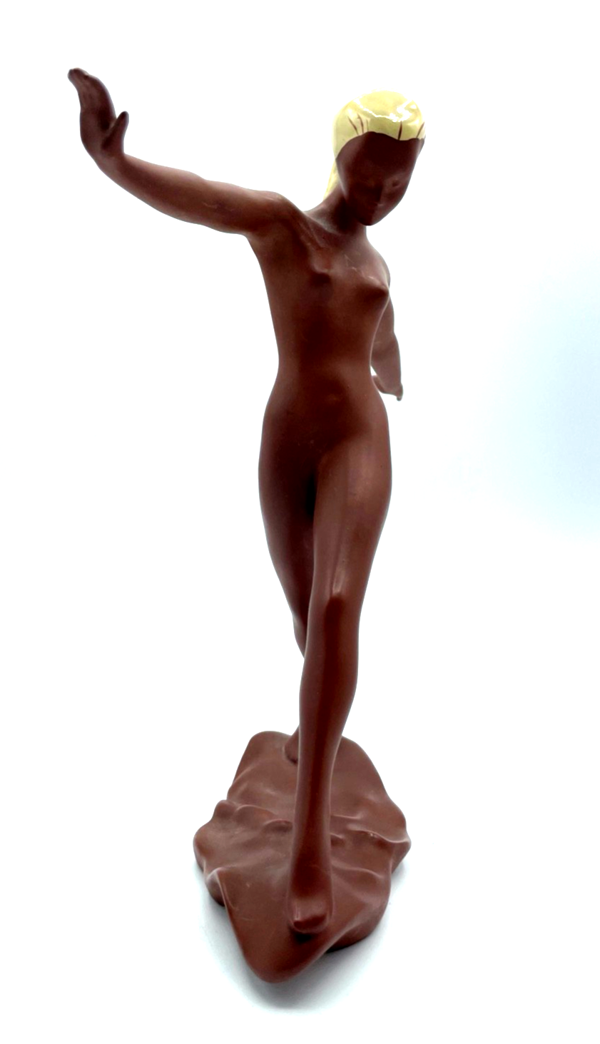 mid-century Cortendorf Keramik Figur dynamisch Tänzerin grazil Frauenfigur H24,52