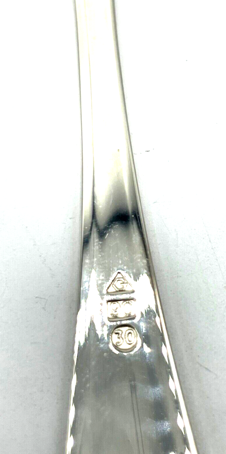 6 x Fischmesser Chippendale J. Grimminger Schwäbisch-Gmünd 90 Silberauflage gepf4